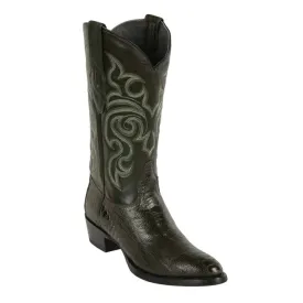 Los Altos Boots Mens #990545 J Toe | Genuine Ostrich Leg Boots | Color Olive Green