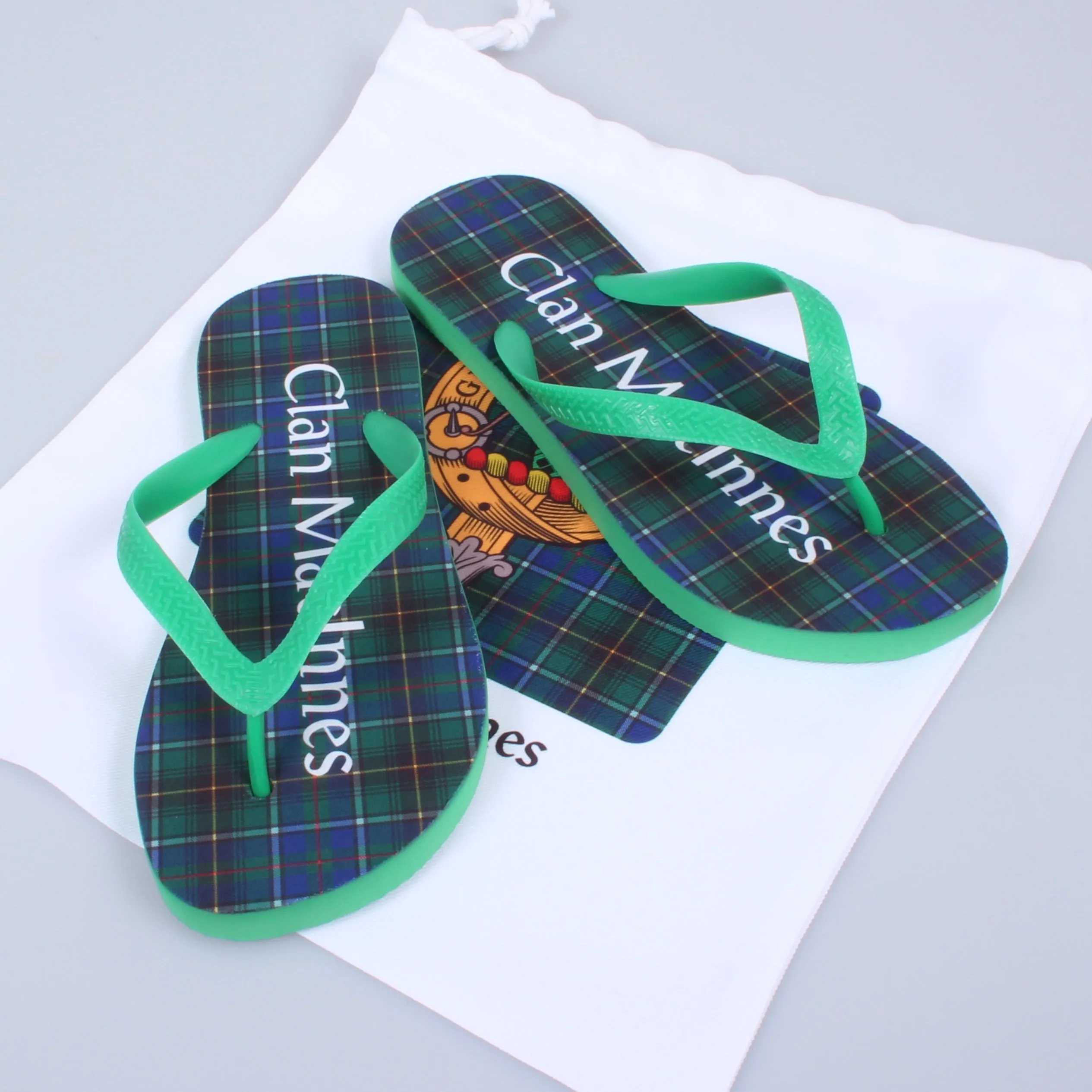 MacInness Tartan Flip Flops With Matching Bag