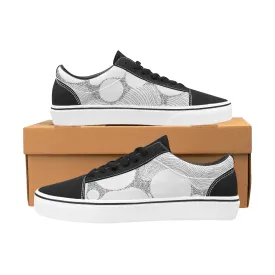 Men's Dots Art Monochrome Print Low Top Canvas Shoes