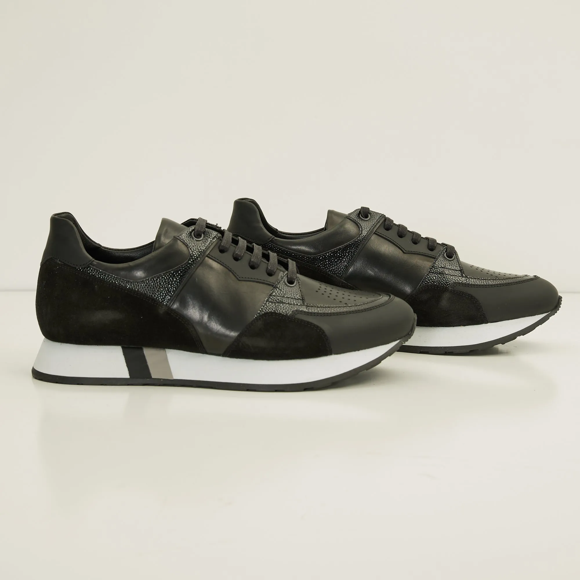 Multi Paneled Sneakers - Black