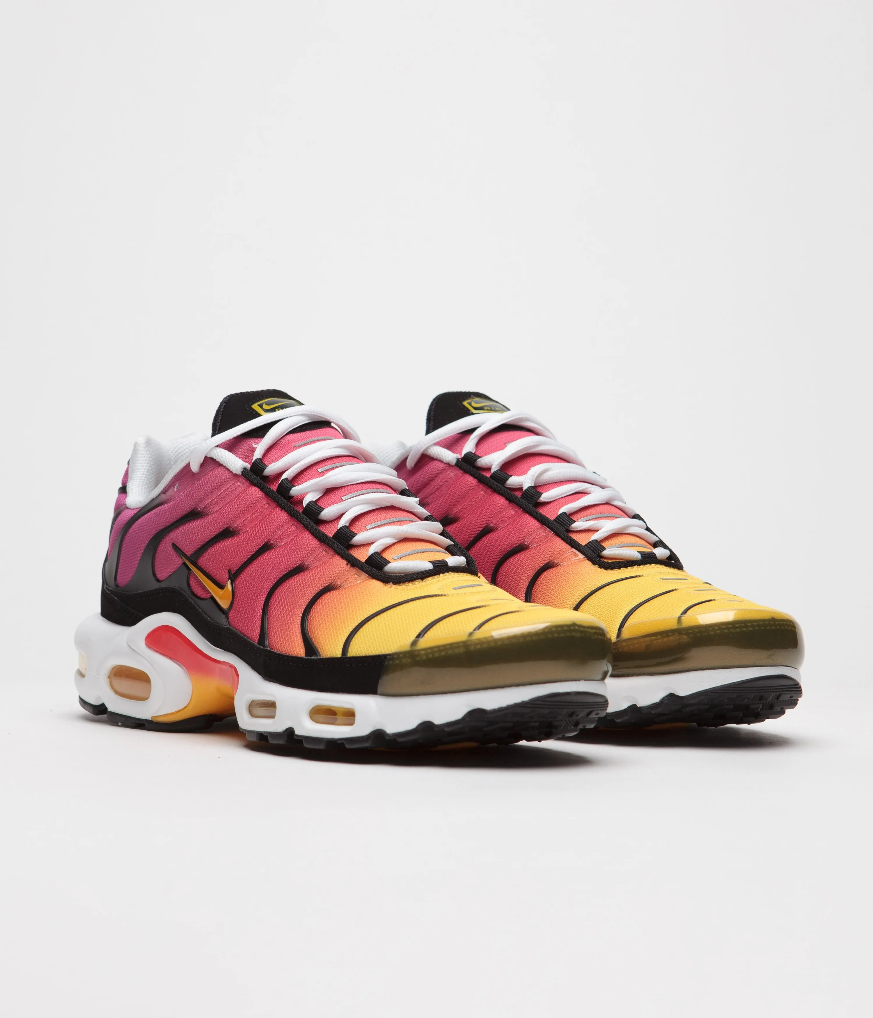 Nike Air Max Plus OG Shoes - Varsity Red / Gold - Raspberry Red - Black