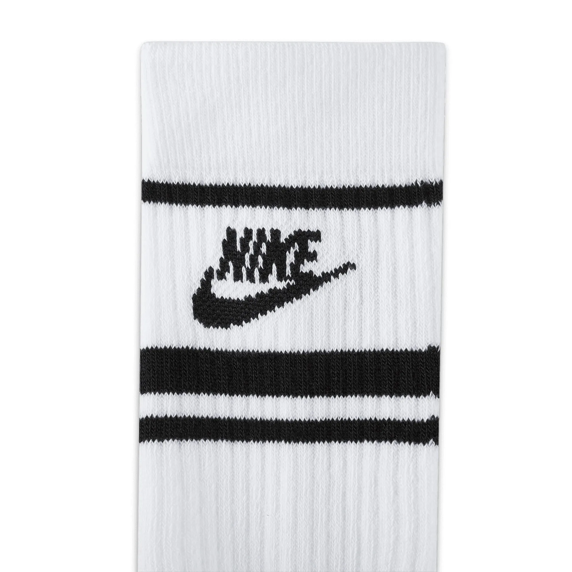 Nike SB Everyday Striped Essential Crew 3 pack Socks - White/Black