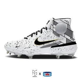 "Fundamental" Nike Alpha Huarache Elite 3 Mid Cleats by Stadium Custom Kicks