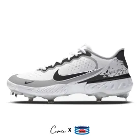 "Mono Splash" Nike Alpha Huarache Elite 3 Low Cleats by Stadium Custom Kicks