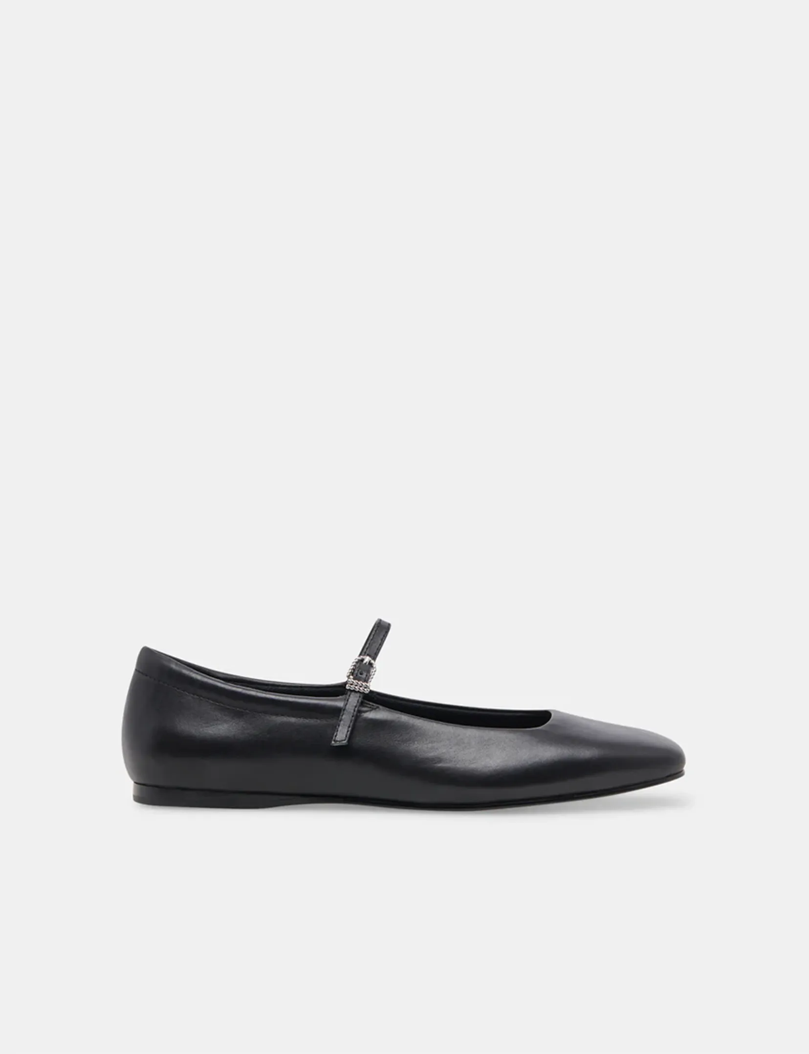 Reyes Ballerina Flat, Black Leather