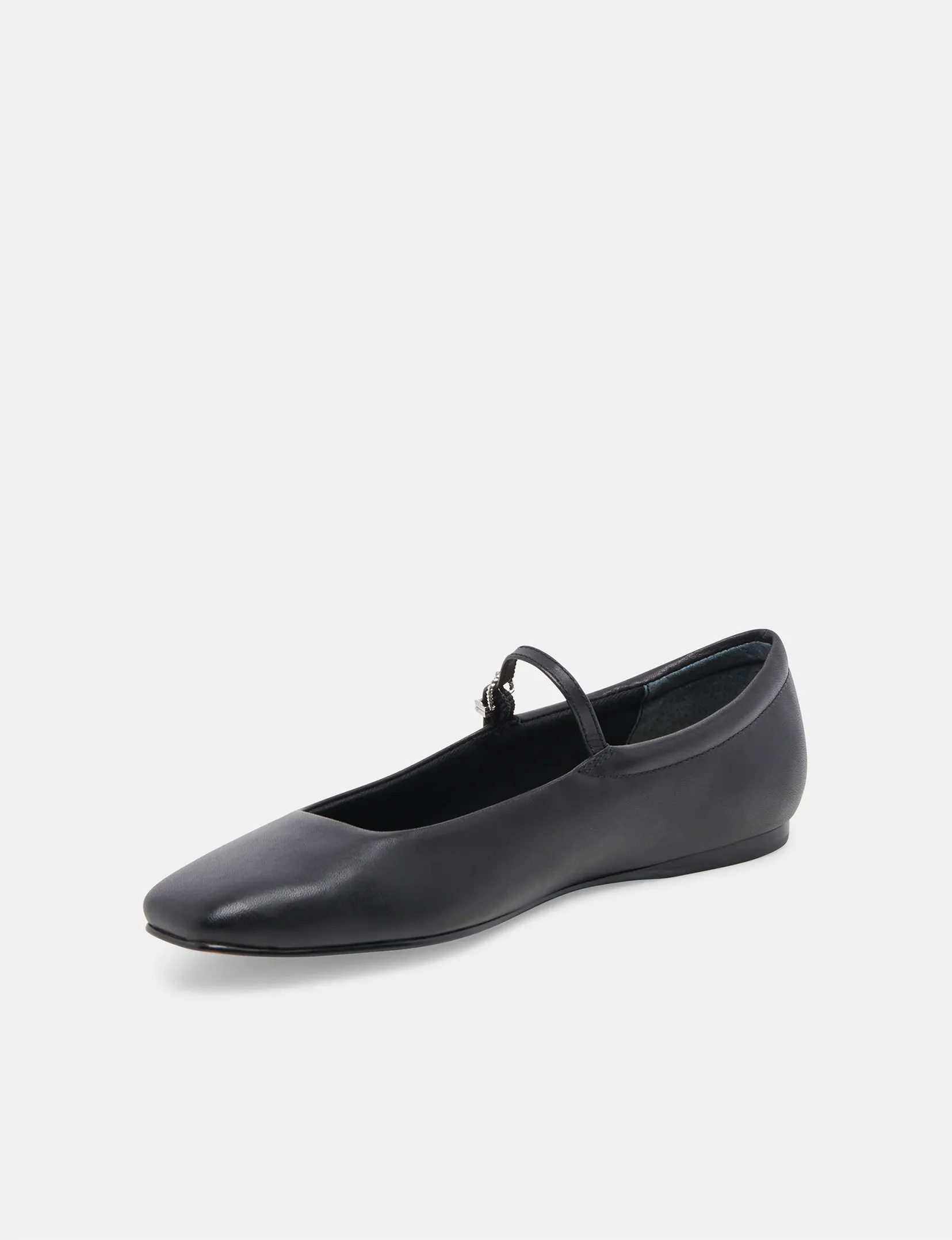 Reyes Ballerina Flat, Black Leather