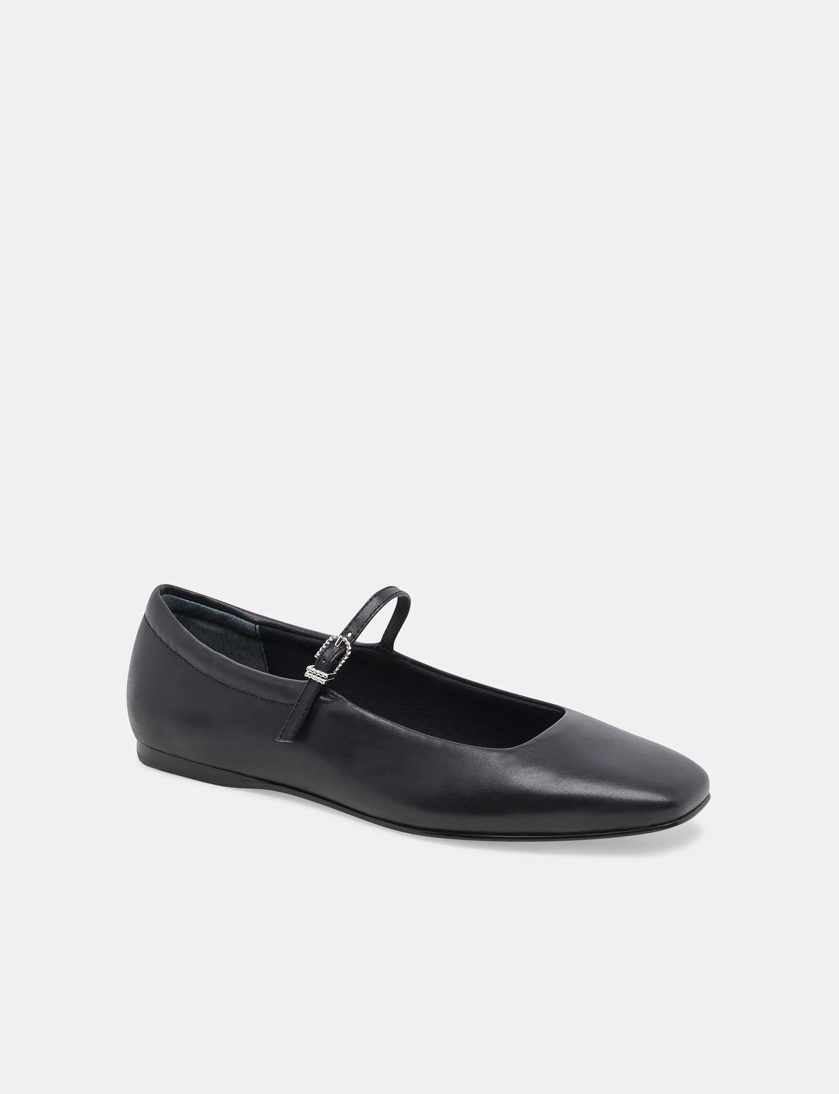 Reyes Ballerina Flat, Black Leather