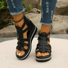 Roman Style Summer Women's Wedge  Platform Chunky Sandals for Women