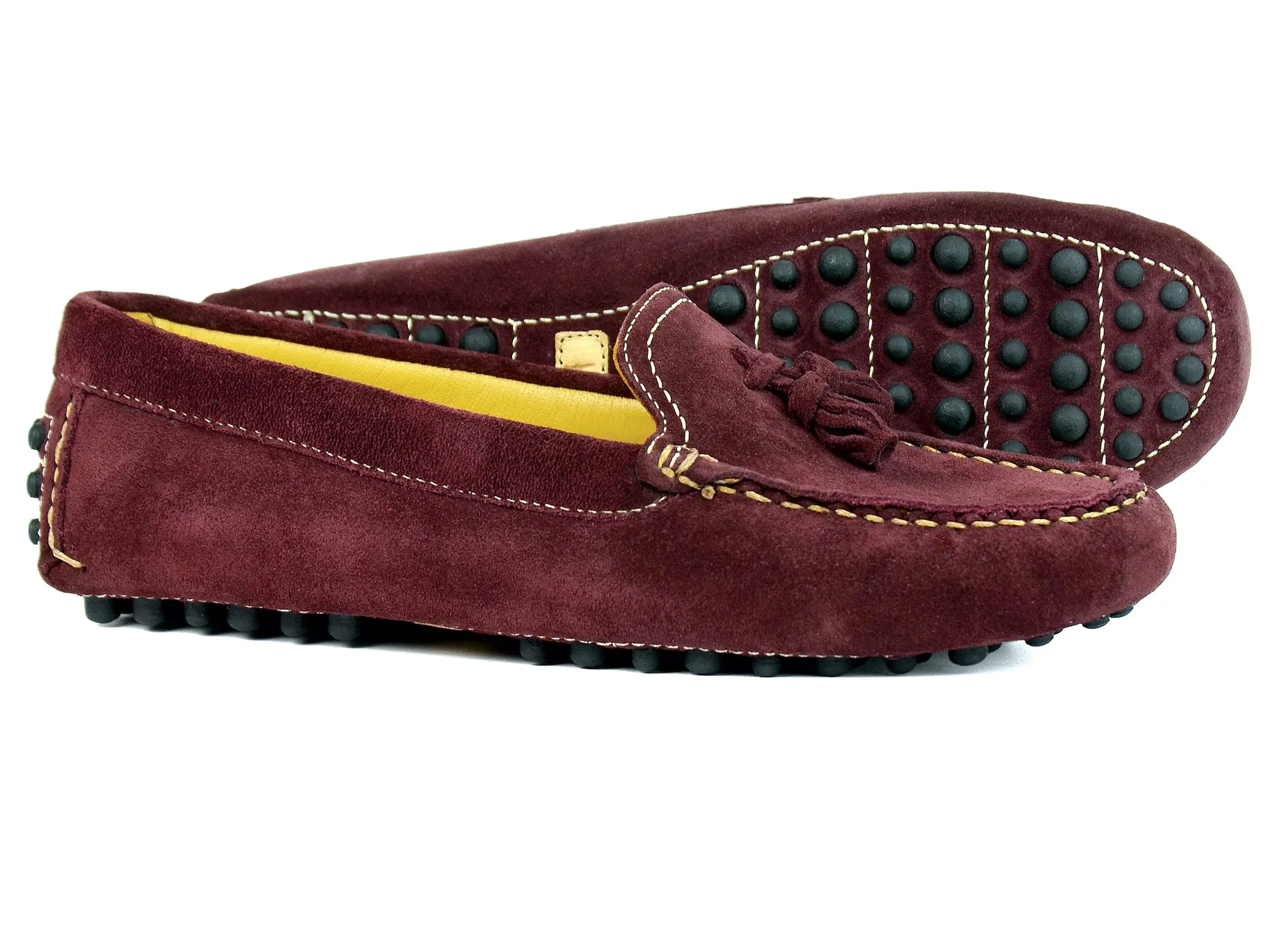 SALE SALCOMBE Ladies Burgundy Suede Driving Loafer with Tassels by orca Bay