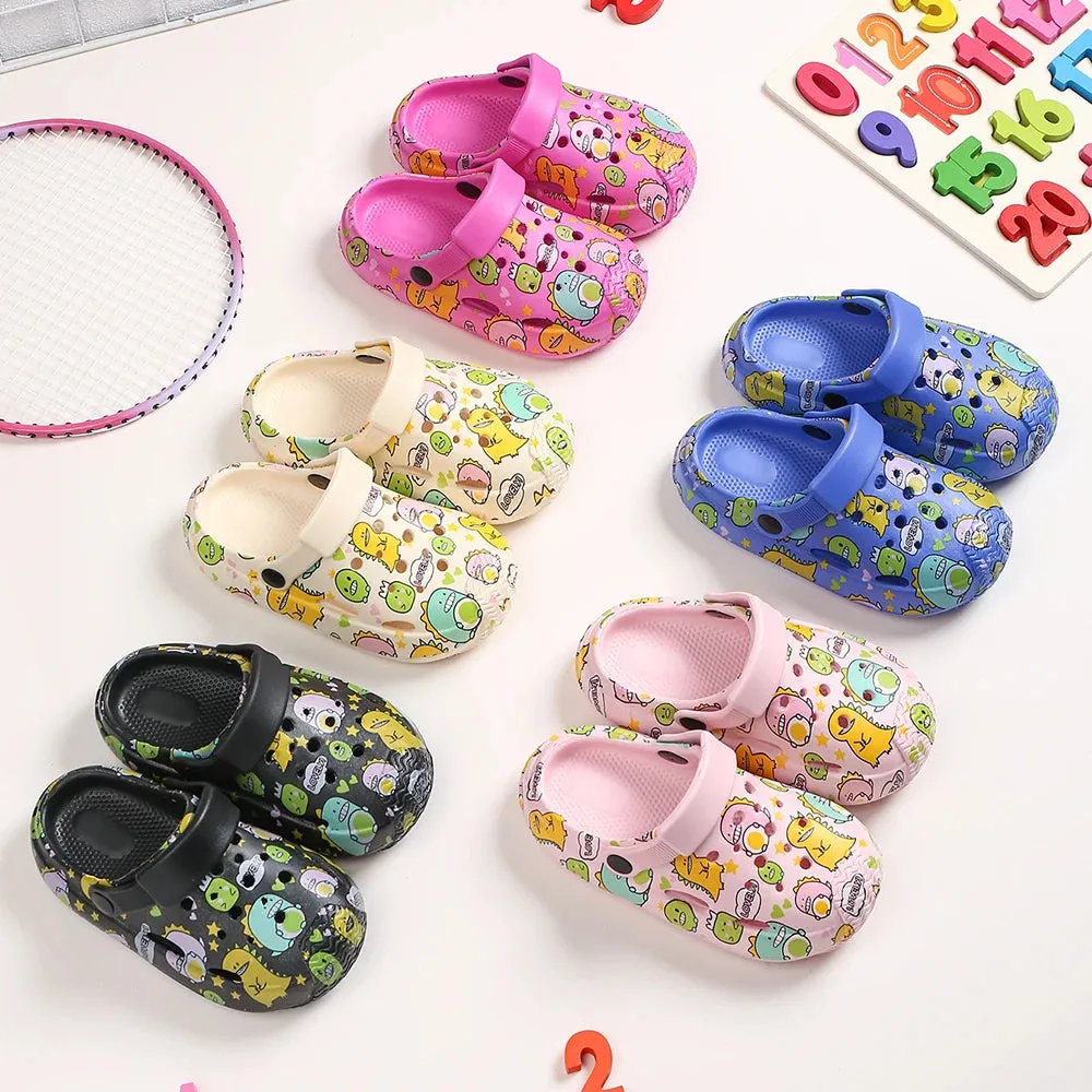 Summer Children Slippers Cute Cartoon Print Hole Shoes Soft Anti-Slip Slippers Sandal for Boy Girl Fashion Beach Flip Flop