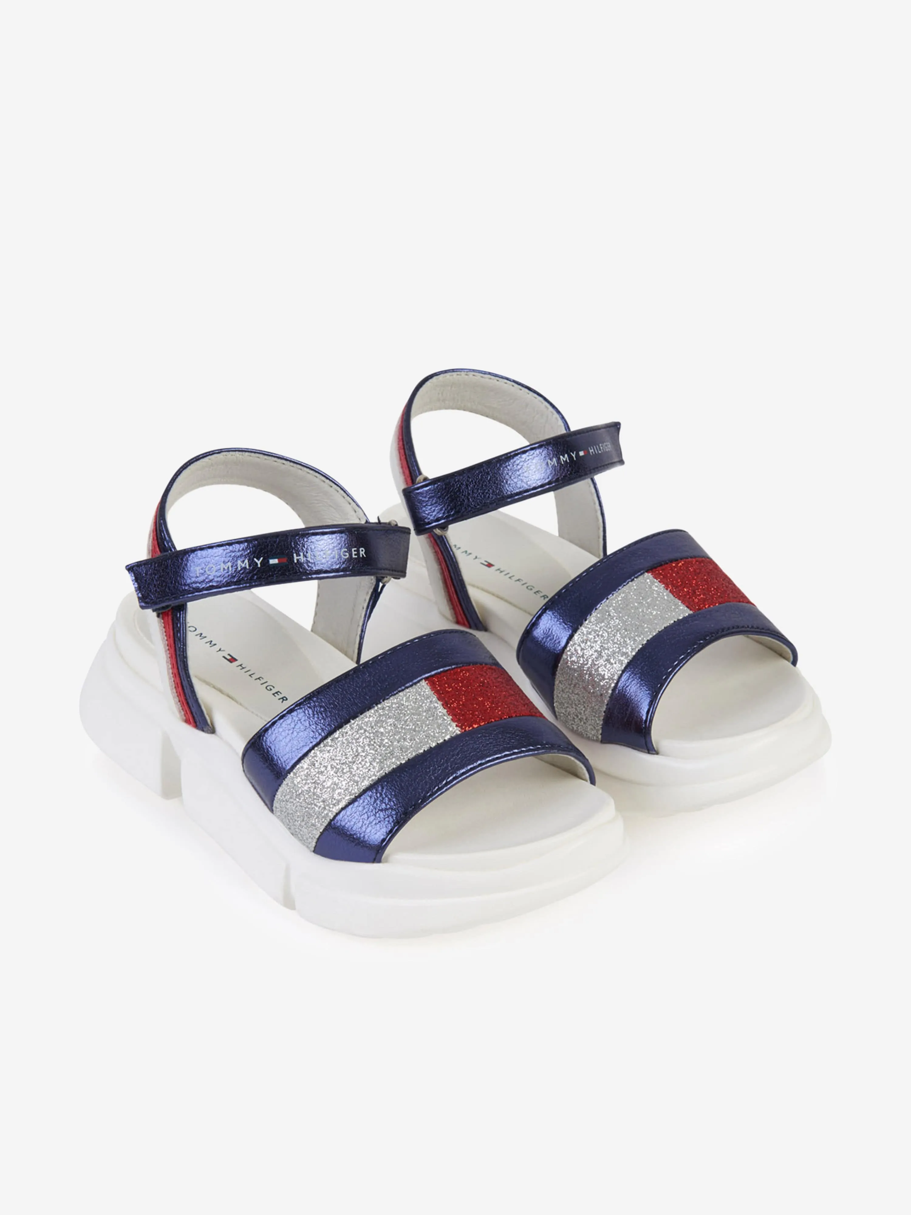 Tommy Hilfiger Girls Glitter Logo Sandals