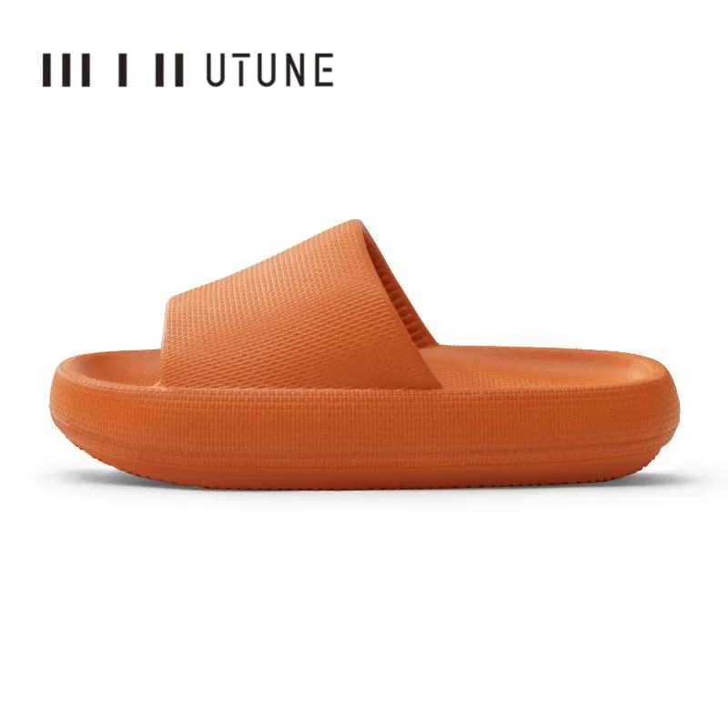 UTUNE Large Size Sippers Men Platform Shoes EVA Soft Indoor Slides For Men Anti-slip Summer Sandals Women Bathroom Shoes Shower