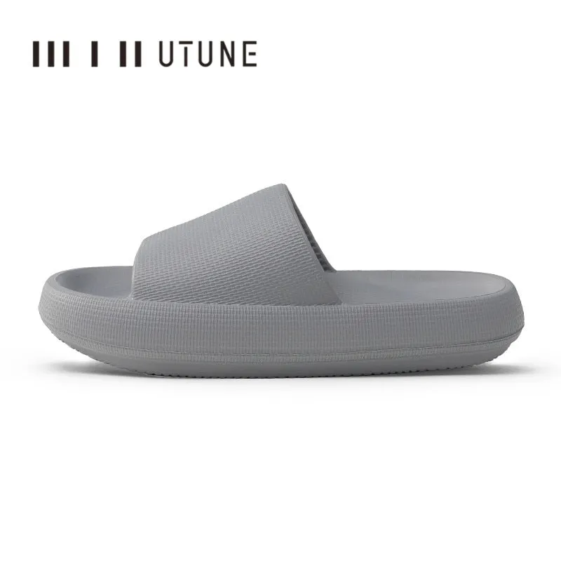 UTUNE Large Size Sippers Men Platform Shoes EVA Soft Indoor Slides For Men Anti-slip Summer Sandals Women Bathroom Shoes Shower