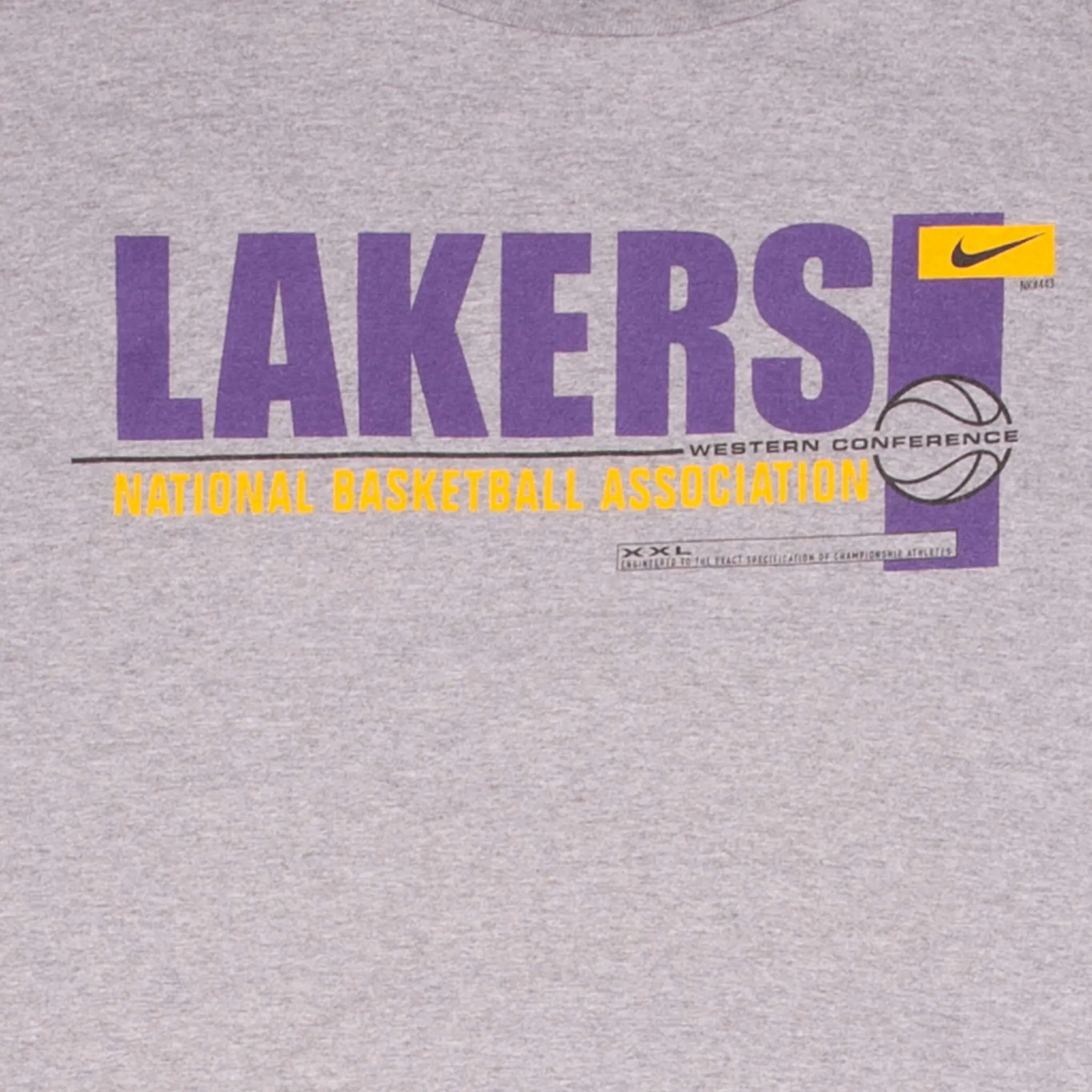 VINTAGE NIKE NBA LOS ANGELES LAKERS 1990S GREY TEE SHIRT SIZE XL