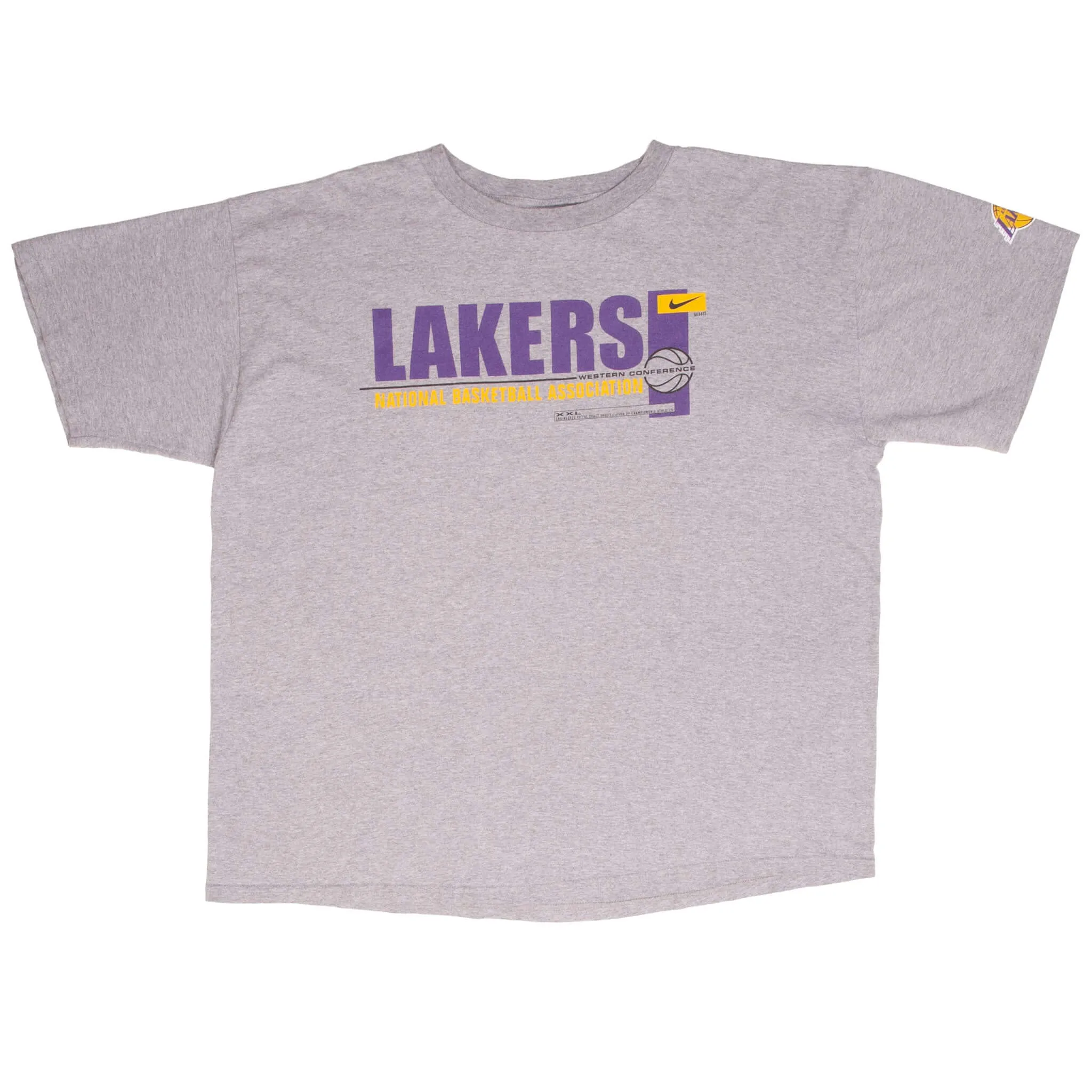 VINTAGE NIKE NBA LOS ANGELES LAKERS 1990S GREY TEE SHIRT SIZE XL