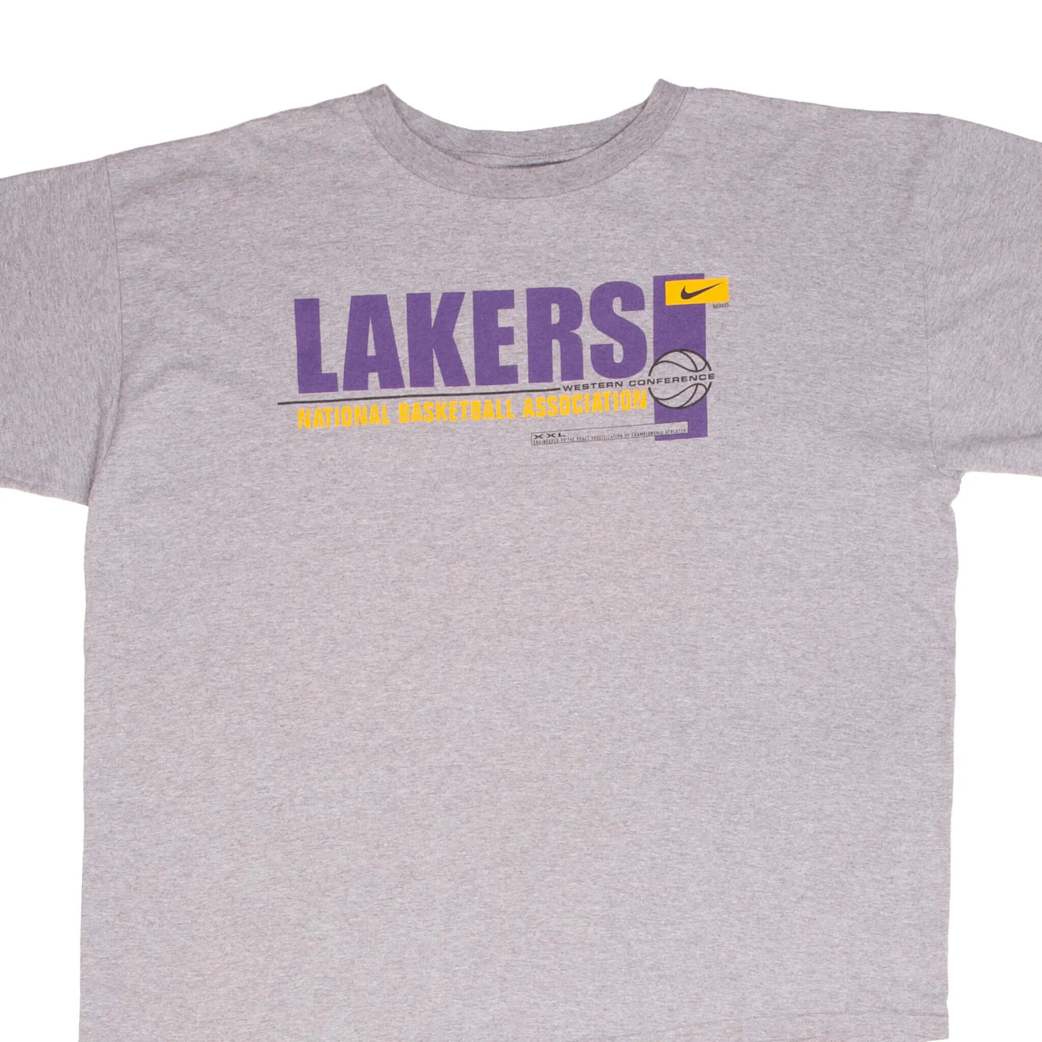 VINTAGE NIKE NBA LOS ANGELES LAKERS 1990S GREY TEE SHIRT SIZE XL