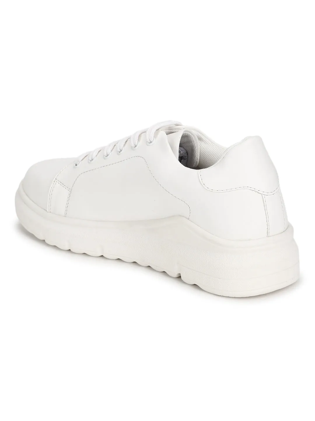 White PU Cleated Bottom Sneakers (TC-ST-1024-WHTPU)