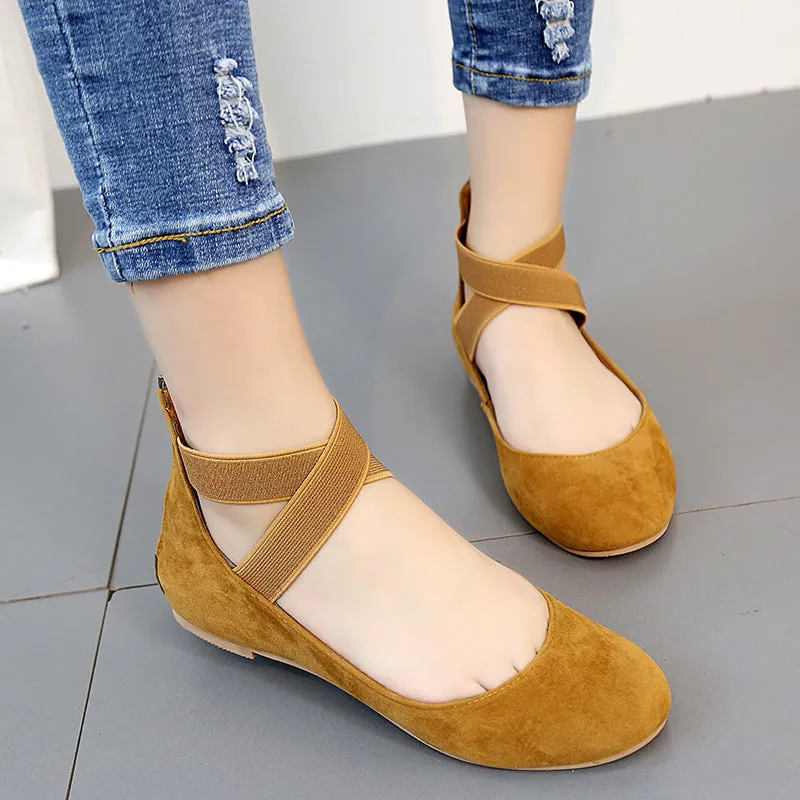 Women light criss cross casual back zipper flat sandals