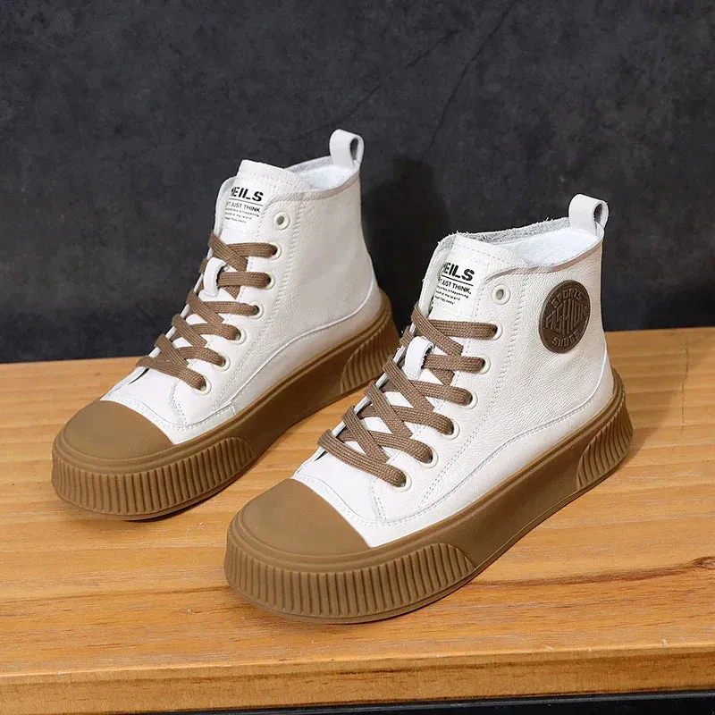 WOMEN'S HIGH TOP BREATHABLE LEATHER SHOES