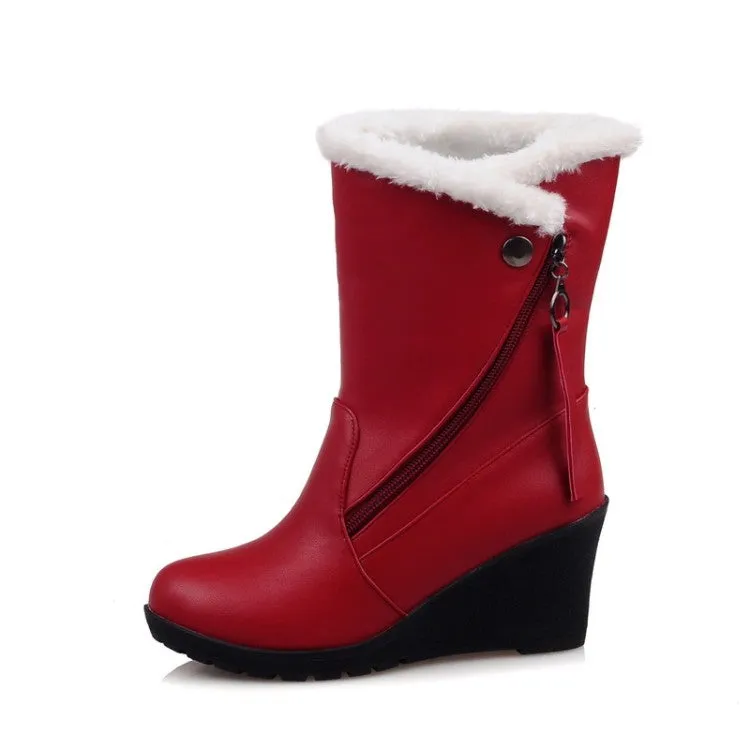 Women's Wedges Heels Short Snow Boots