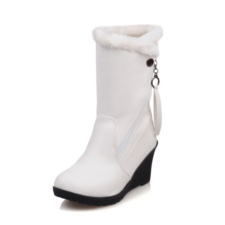 Women's Wedges Heels Short Snow Boots