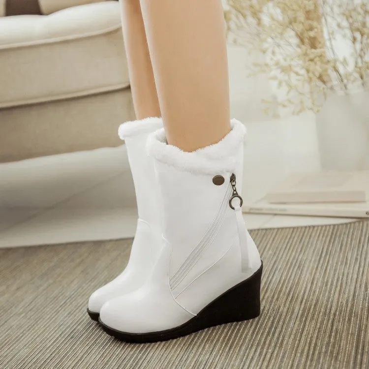 Women's Wedges Heels Short Snow Boots